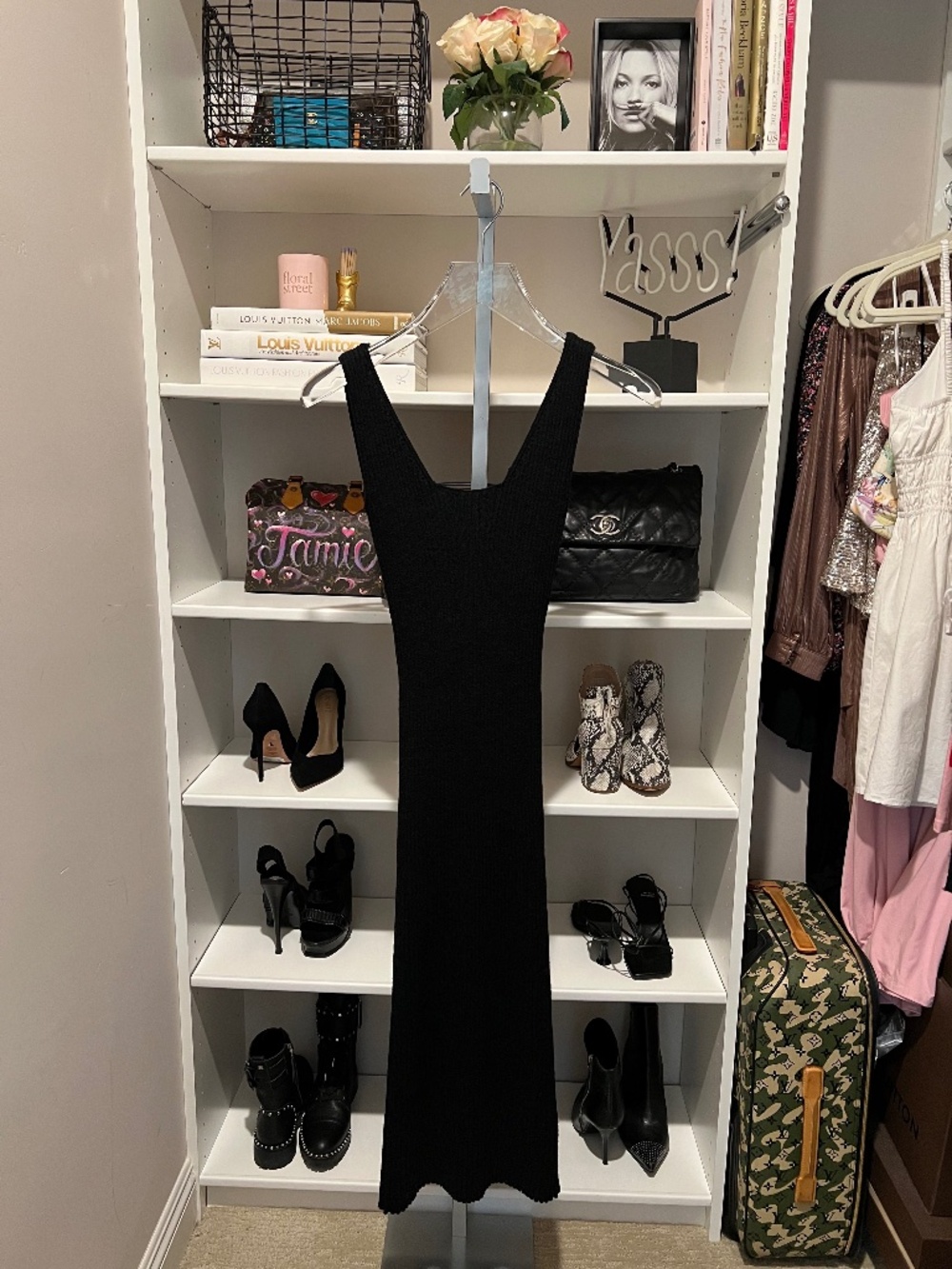 AMADI - Knit Midi Dress - Black - Size XS
